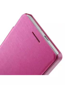 Cover Flip a Portafoglio Metal Style Huawei Ascend P6 Fucsia