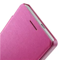 Cover Flip a Portafoglio Metal Style per Huawei Ascend P6 (Fucsia)