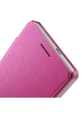Cover Flip a Portafoglio Metal Style Huawei Ascend P6 Fucsia