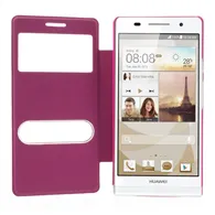 Cover Flip a Portafoglio Metal S-View per Huawei Ascend P6 (Fucsia)