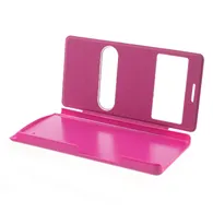 Cover Flip a Portafoglio Metal S-View per Huawei Ascend P6 (Fucsia)