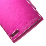 Cover Flip a Portafoglio Metal S-View per Huawei Ascend P6 (Fucsia)