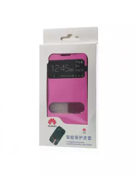 Cover Flip a Portafoglio Metal S-View Huawei Ascend P6 Fucsia