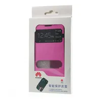 Cover Flip a Portafoglio Metal S-View per Huawei Ascend P6 (Fucsia)