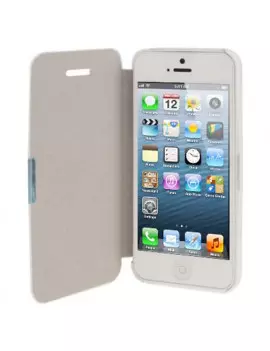 Cover Flip a Portafoglio per iPhone 5 5S Bianco
