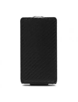 Cover Flip a Portafoglio Verticale Carbon Look LG Optimus L5 II E460 Nero 4054048867688