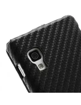 Cover Flip a Portafoglio Verticale Carbon Look LG Optimus L5 II E460 Nero 4054048867688