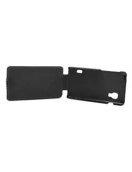 Cover Flip a Portafoglio Verticale Carbon Look LG Optimus L5 II E460 Nero 4054048867688