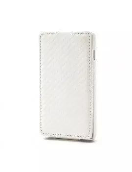 Cover Flip a Portafoglio Verticale Carbon Look LG Optimus L5 II E460 Bianco 4054048867695