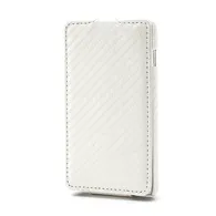 Cover Flip a Portafoglio Verticale Carbon Look per LG Optimus L5 II E460 (Bianco)