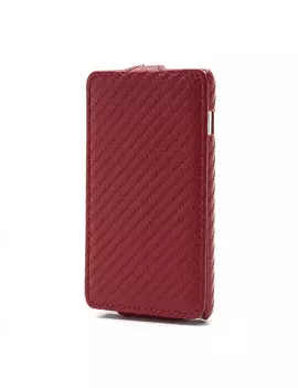 Cover Flip a Portafoglio Verticale Carbon Look LG Optimus L5 II E460 Rosso 4054048867701