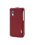 Cover Flip a Portafoglio Verticale Carbon Look LG Optimus L5 II E460 Rosso 4054048867701