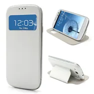 Cover Flip a Portafoglio S-View per Samsung Galaxy S3 i9300 (Bianco)