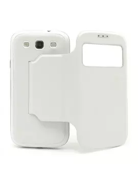 Cover Flip a Portafoglio S-View Samsung Galaxy S3 i9300 Bianco