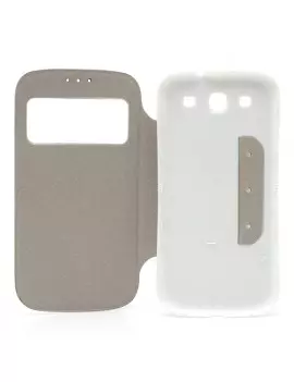 Cover Flip a Portafoglio S-View Samsung Galaxy S3 i9300 Bianco