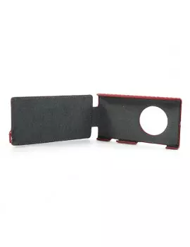 Cover Flip a Portafoglio Verticale Carbon Look per Nokia Lumia 1020 Rosso