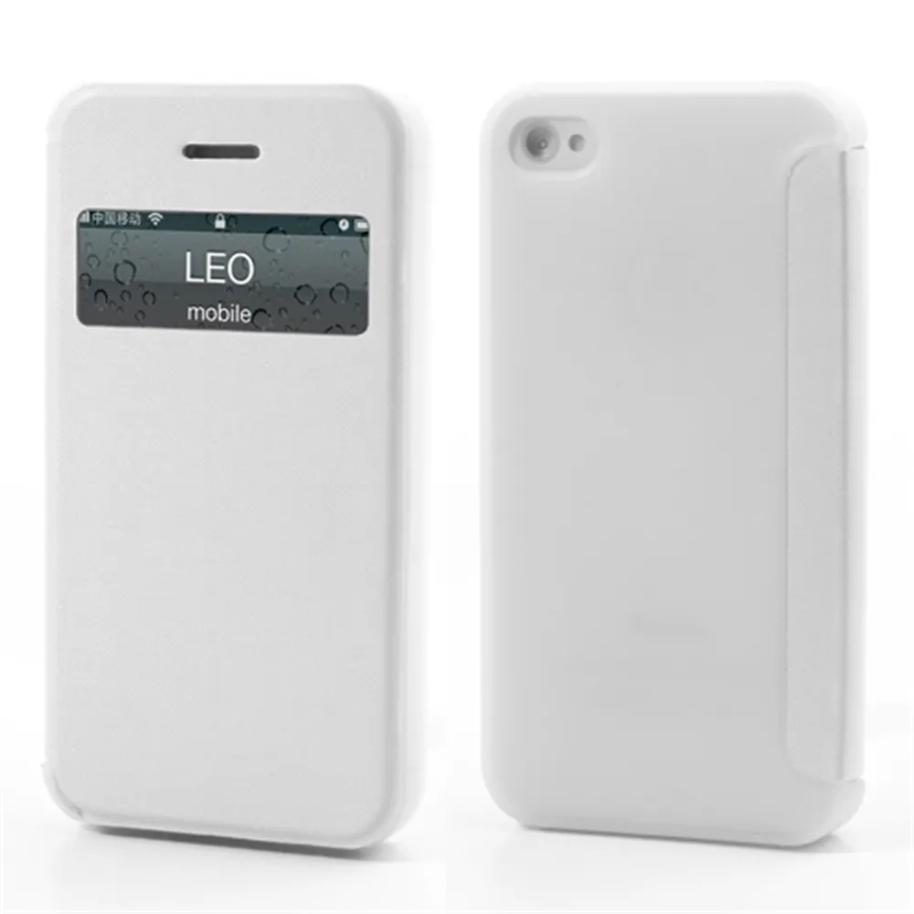 Cover Flip a Portafoglio S-View per Apple iPhone 4 4S (Bianco)