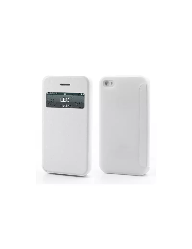 Cover Flip a Portafoglio S-View per iPhone 4 4S Bianco