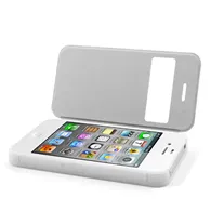Cover Flip a Portafoglio S-View per Apple iPhone 4 4S (Bianco)