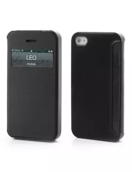Cover Flip a Portafoglio S-View per iPhone 4 4S Nero