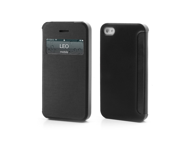 Cover Flip a Portafoglio S-View per iPhone 4 4S Nero