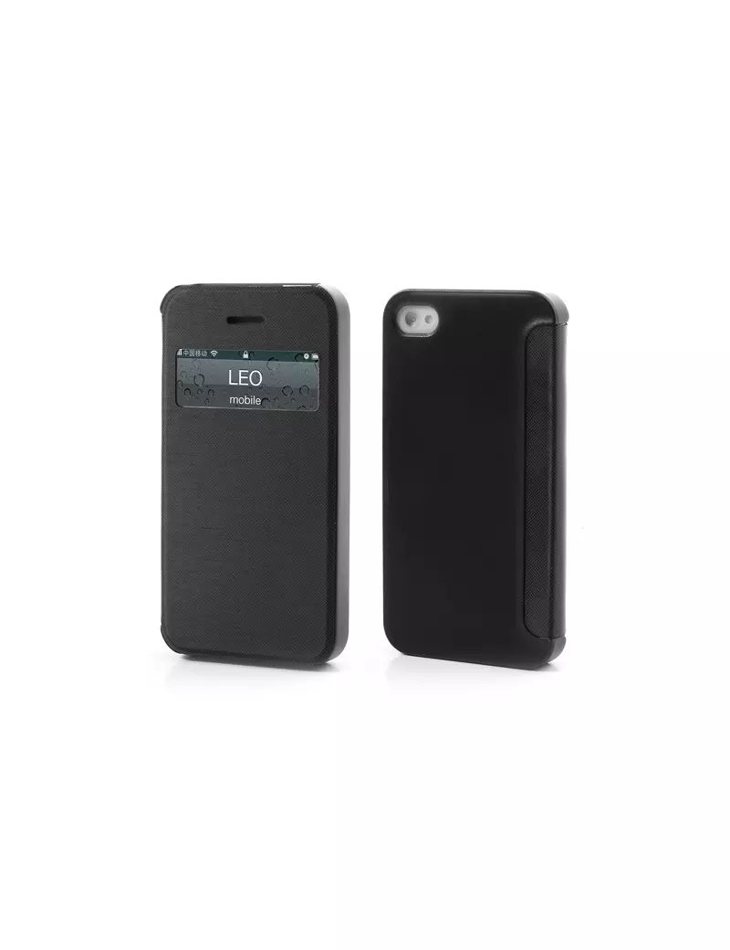 Cover Flip a Portafoglio S-View per iPhone 4 4S Nero