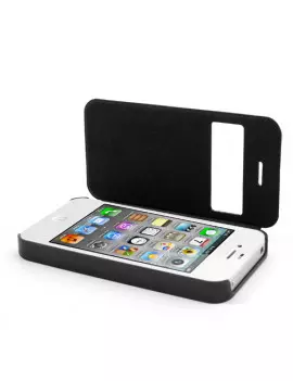 Cover Flip a Portafoglio S-View per iPhone 4 4S Nero