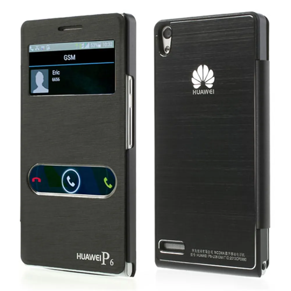 Cover Flip a Portafoglio S-View per Huawei Ascend P6 (Nero) Cover Flip a Portafoglio S-View per Huawei Ascend P6 (Nero)