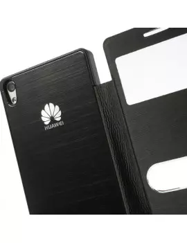 Cover Flip a Portafoglio S-View per Huawei Ascend P6 (Nero)