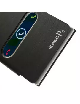 Cover Flip a Portafoglio S-View per Huawei Ascend P6 (Nero)