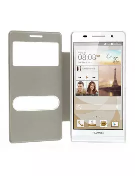 Cover Flip a Portafoglio S-View Huawei Ascend P6 Bianco