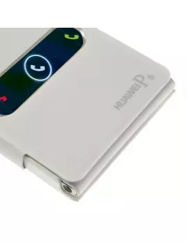 Cover Flip a Portafoglio S-View Huawei Ascend P6 Bianco