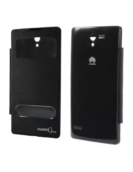 Cover Flip a Portafoglio S-View per Huawei Ascend G700 (Nero)