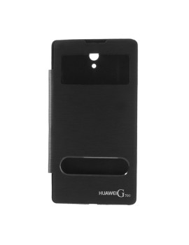 Cover Flip a Portafoglio S-View per Huawei Ascend G700 (Nero)