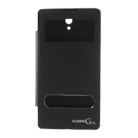 Cover Flip a Portafoglio S-View per Huawei Ascend G700 (Nero)