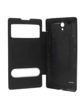 Cover Flip a Portafoglio S-View per Huawei Ascend G700 (Nero)