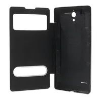 Cover Flip a Portafoglio S-View per Huawei Ascend G700 (Nero)