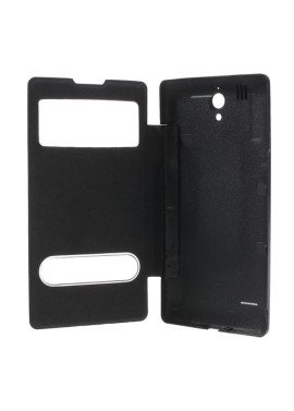 Cover Flip a Portafoglio S-View per Huawei Ascend G700 (Nero)
