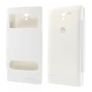 Cover Flip a Portafoglio S-View per Huawei Ascend G700 (Bianco)