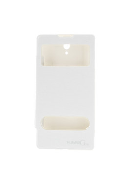 Cover Flip a Portafoglio S-View per Huawei Ascend G700 (Bianco)