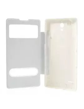 Cover Flip a Portafoglio S-View per Huawei Ascend G700 (Bianco)