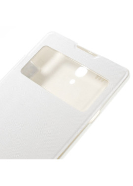 Cover Flip a Portafoglio S-View per Huawei Ascend G700 (Bianco)