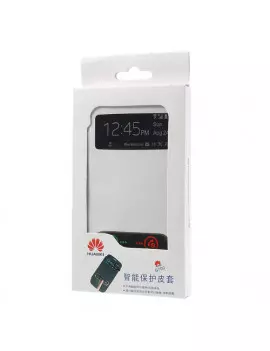 Cover Flip a Portafoglio S-View per Huawei Ascend G700 (Bianco)