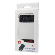 Cover Flip a Portafoglio S-View per Huawei Ascend G700 (Bianco)