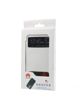 Cover Flip a Portafoglio S-View per Huawei Ascend G700 (Bianco)
