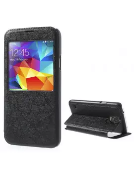 Cover Flip a Portafoglio S-View Orizzontale per Samsung Galaxy S5 G900 Nero