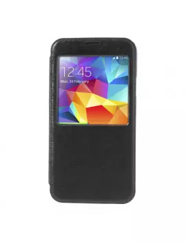 Cover Flip a Portafoglio S-View Orizzontale per Samsung Galaxy S5 G900 Nero