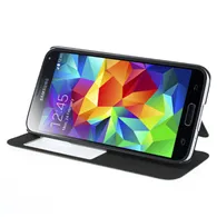 Cover Flip a Portafoglio S-View per Samsung Galaxy S5 G900 (Nero)