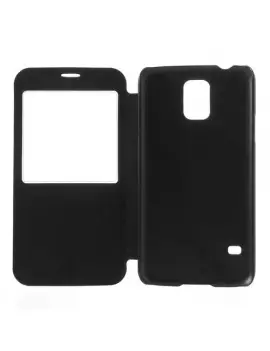 Cover Flip a Portafoglio S-View Orizzontale per Samsung Galaxy S5 G900 Nero