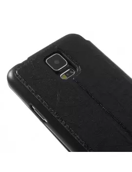 Cover Flip a Portafoglio S-View Orizzontale per Samsung Galaxy S5 G900 Nero